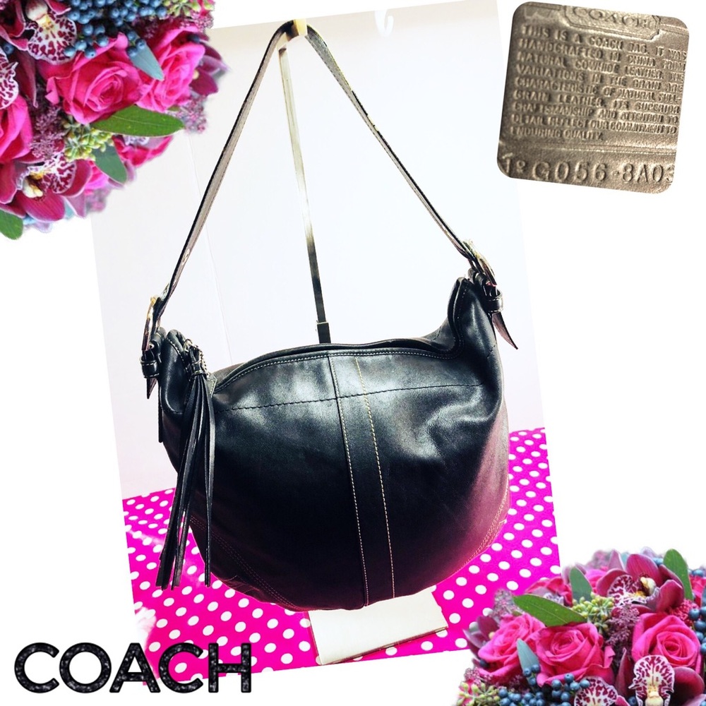 COACH Black Leather Soho Hobo